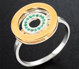 Комплект из золота и серебра с уральскими изумрудами 0,2 карата