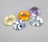 Набор из 5 разноцветных сапфиров 2 карата