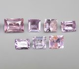 Набор из 7 розовато-пурпурных сапфиров 1,4 карата