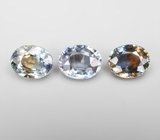 Редкий набор из 3 полихромных сапфиров 1,25 карата