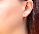 Золотые серьги с разноцветными шпинелями 1,3 карата