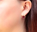 Золотые серьги с умбалитами гранатами 4,76 карата и бриллиантами