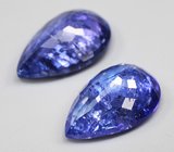 Крупная пара насыщенных танзанитов 11,6 карата