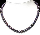 Ожерелье из натурального черного с радужным отливом жемчуга (Таити) Серебро 925