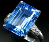 Кольцо с голубым топазом Серебро 925
