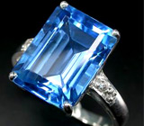 Кольцо с ярко-синим топазом Серебро 925