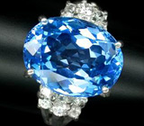Кольцо с насыщенно-голубым топазом Серебро 925