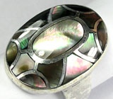 Кольцо с радужным перламутром Серебро 925