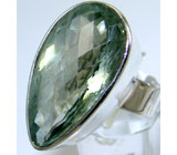 Кольцо с крупным зеленым аметистом Серебро 925