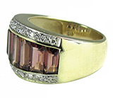 Кольцо с рубеллитами и бриллиантами Золото