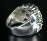 Кольцо с зелеными аметистами Серебро 925