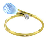 Кольцо с топазом и бриллиантом Золото