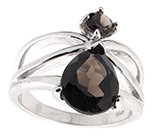 Кольцо из коллекции "Spring" с дымчатыми топазами Серебро 925