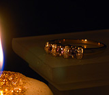 Кольцо с александритами и бриллиантами Золото