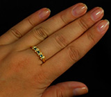 Кольцо с александритами и бриллиантами Золото