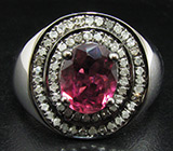 Перстень из коллекции «Mafia» с рубеллитом и бриллиантами Серебро 925
