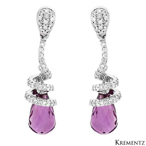 Серьги Krementz с аметистами-бриолетами