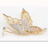 Изумительная брошь "Бабочка" с бриллиантами Золото
