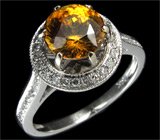 Кольцо с золотистым сфеном и бриллиантами Золото