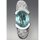 Кольцо с великолепным голубым цирконом Серебро 925