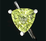 Кольцо с "танцующими" бриллиантами в лимонном цитрине Серебро 925
