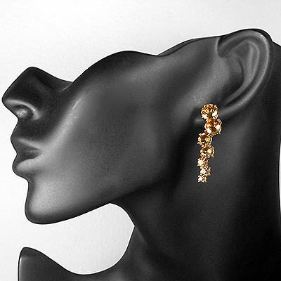 Серьги с золотистыми цитринами