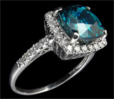 Кольцо с роскошным голубым цирконом Золото