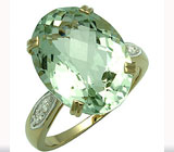 Эффектное кольцо с зеленым аметистом Серебро 925