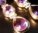 Серьги с изменяющими цвет аметистами Серебро 925