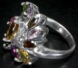 Замечательное кольцо с яркими турмалинами Серебро 925