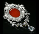 Брошь/кулон с камеей и самоцветами Серебро 925