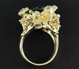 Кольцо с крупным турмалином и бриллиантами Золото