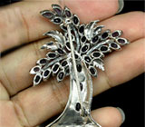 Брошь "Пальма" с иолитами и марказитами Серебро 925