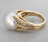 Кольцо с роскошной жемчужиной барокко и бриллиантами Золото