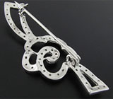 Прелестная брошь с разноцветными сапфирами Серебро 925