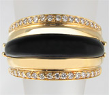 Кольцо с ониксом и бриллиантами Золото