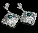 Серьги с авантюринами Серебро 925