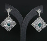 Серьги с авантюринами Серебро 925