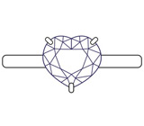 Кольцо с малым камнем в форме сердца