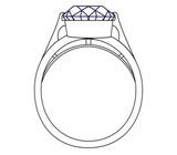 Кольцо с средним круглым камнем