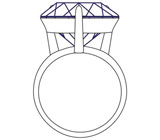 Кольцо с крупным камнем в форме сердца